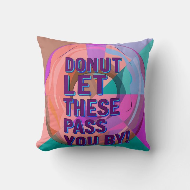 Vibrant Donut with Motivational Text Graphic Kussen (Voorkant)