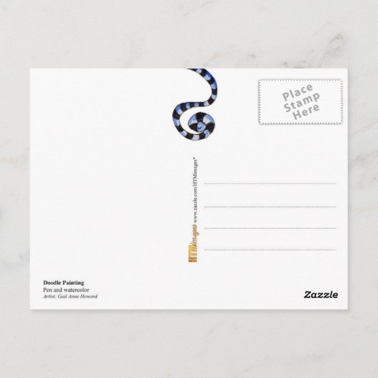 Vibrant doodle briefkaart (Achterkant)