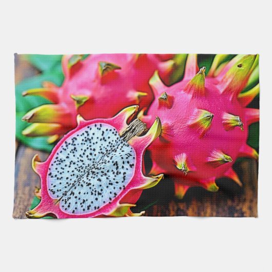 Vibrant Dragon Fruit Beauty Design Theedoek (Horizontaal)