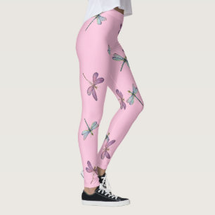 Vibrant Dragonfly - Roze Schattigee libellen Print Leggings