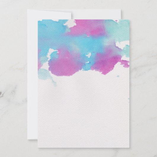 Vibrant Dreams Blue Paars Waterverf Weddenschap Kaart (Achterkant)
