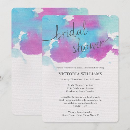 Vibrant Dreams Bridal Shower Kaart (Voorkant / Achterkant)