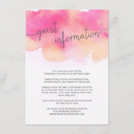 Vibrant Dreams Gasteninformatie Kaart / Roze Peach