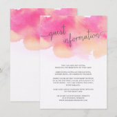 Vibrant Dreams Gasteninformatie Kaart / Roze Peach (Voorkant / Achterkant)