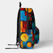 Vibrant Dreams Geometry – Bold Modern Abstract Art Bedrukte Rugzak (Links)