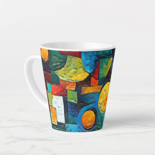 Vibrant Dreams Geometry – Bold Modern Abstract Art Latte Mok (Linkerhoek)