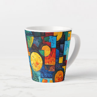 Vibrant Dreams Geometry – Bold Modern Abstract Art Latte Mok