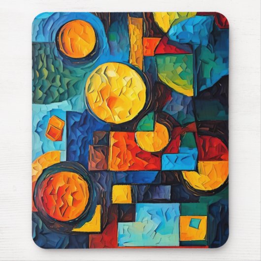 Vibrant Dreams Geometry – Bold Modern Abstract Art Muismat (Voorkant)