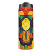 Vibrant Dreams Geometry – Bold Modern Abstract Art Thermosbeker (Voorkant)