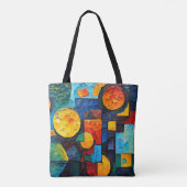 Vibrant Dreams Geometry – Bold Modern Abstract Art Tote Bag (Achterkant)