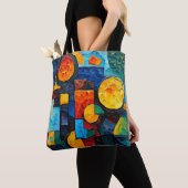 Vibrant Dreams Geometry – Bold Modern Abstract Art Tote Bag (Dichtbij)