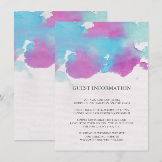 Vibrant Dreams Wedding Insert Kaart (Voorkant / Achterkant)