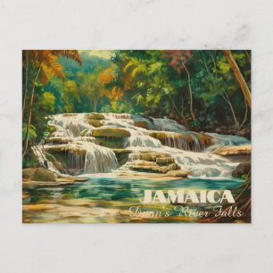 Vibrant Dunn's River Herfsten Jamaica Briefkaart