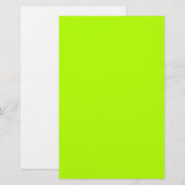 Vibrant Electric Lime Green Ready om aan te passen Briefpapier (Voorkant / Achterkant)