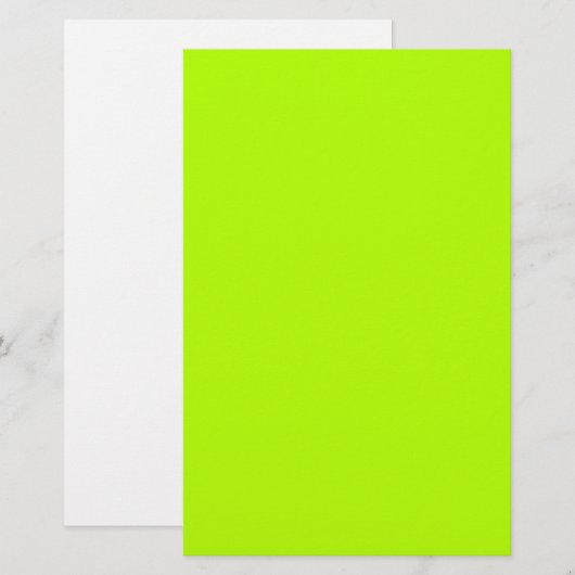 Vibrant Electric Lime Green Ready om aan te passen Briefpapier (Voorkant / Achterkant)