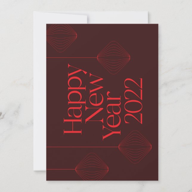 Vibrant, elegant, cool Happy New Year 2022 design (Voorkant)