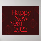 Vibrant, elegant, cool Happy New Year 2022 design Poster (Voorkant)