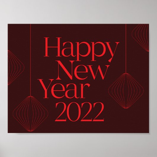 Vibrant, elegant, cool Happy New Year 2022 design Poster (Voorkant)
