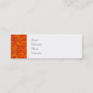 Vibrant Elegant Sinaasappel Damask Lace Girly Patt Mini Visitekaartje