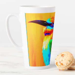 Vibrant en vrolijk regenboogvogelschilderen. Beste Latte Mok