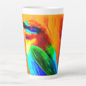 Vibrant en vrolijk regenboogvogelschilderen. Beste Latte Mok (Voorkant)