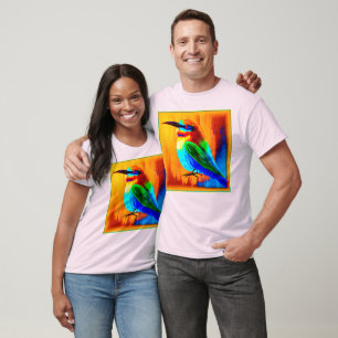 Vibrant en vrolijk regenboogvogelschilderen. Beste T-shirt