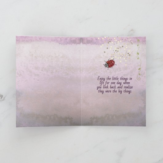 Vibrant Enjoy the Little Things Butterfly Birthday Kaart (Binnen)