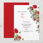 Vibrant Eucalyptus Red Floral Vrijgezellenfeest In Kaart (Voorkant / Achterkant)