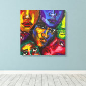 Vibrant Expressionist Faces Canvas Afdruk (Insitu (Houten vloer))
