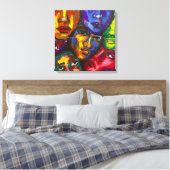 Vibrant Expressionist Faces Canvas Afdruk (Insitu (Slaapkamer))
