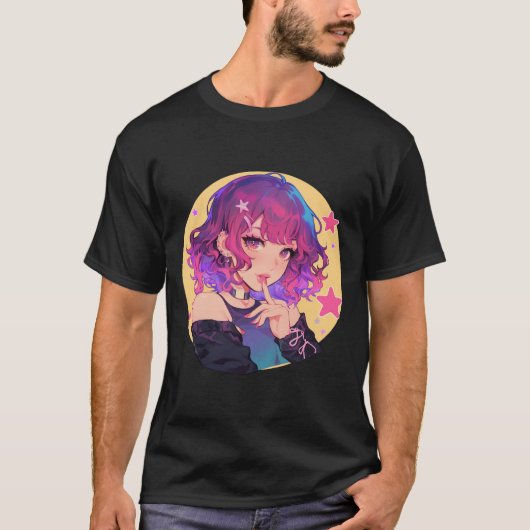 Vibrant Fantasy Girl Mannen T-shirts (Voorkant)