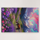 Vibrant Fantasy Nature - Oil Painting Style Puzzle Legpuzzel (Horizontaal)