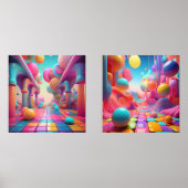 Vibrant Fantasy World - Kleurrijke Abstracte kunst Muurkunst Sets (Voorkant)