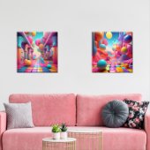 Vibrant Fantasy World - Kleurrijke Abstracte kunst Muurkunst Sets (Woonkamer)