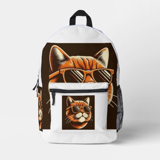 Vibrant Feline Grace Bedrukte Rugzak (Voorkant)