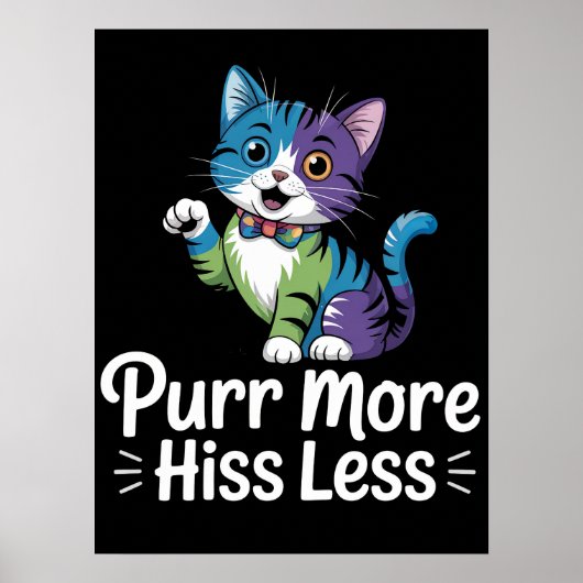 Vibrant Feline Harmony Mantra Poster (Voorkant)