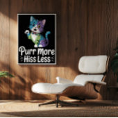 Vibrant Feline Harmony Mantra Poster
