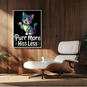 Vibrant Feline Harmony Mantra Poster