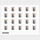 Vibrant Feline Majesty - Exquisite Cat Ronde Sticker (Vel)