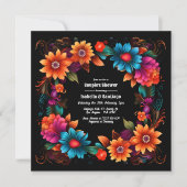 Vibrant Fiesta Bloemen Paar Douche Viering Kaart (Voorkant)