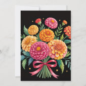 Vibrant Fiesta bruiloft boeket Vrijgezellenfeest Kaart (Achterkant)