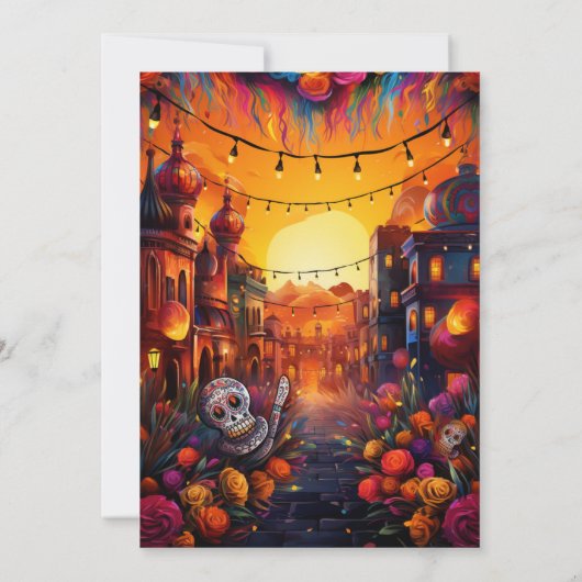 Vibrant Fiesta Let's Taco 'over de douche van een  Kaart (Achterkant)