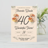 Vibrant Floral 40ste Verjaardag Fest Kaart (Staand voorkant)