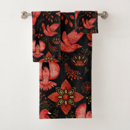  Vibrant floral and leafy pattern designs Bad Handdoek