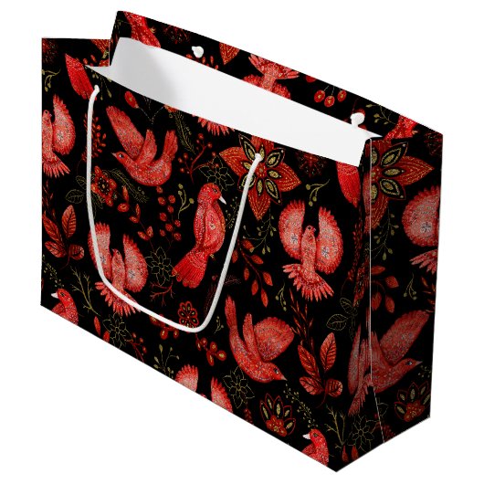 Vibrant floral and leafy pattern designs Groot Cadeauzakje (Voorkant Gekanteld)