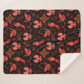  Vibrant floral and leafy pattern designs Sherpa Deken (Voorkant (horizontaal))