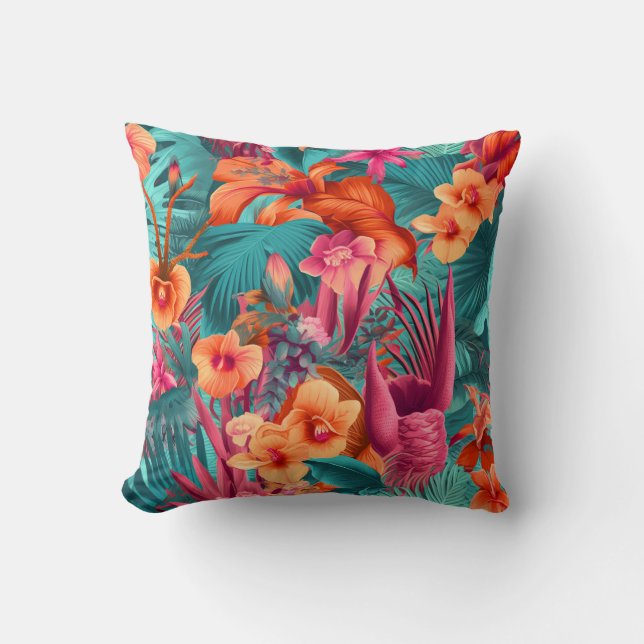 Vibrant Floral Beauty Tropical Interior Kussen (Voorkant)