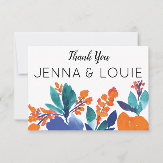 Vibrant Floral Bloom Hartelijk dank Kaart (Voorkant)