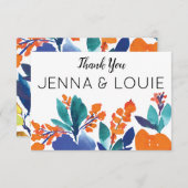 Vibrant Floral Bloom Hartelijk dank Kaart (Voorkant / Achterkant)