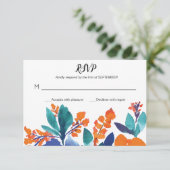 Vibrant Floral Bloom RSVP-kaart Kaart (Staand voorkant)